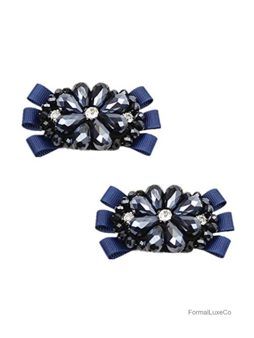 Crystal Rhinestone Bowknot Shoe Clips Removable Bridal Wedding Party